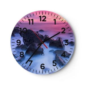 Wanduhr - Glasuhr - Geburt bei Licht und Nebel - 40x40 cm