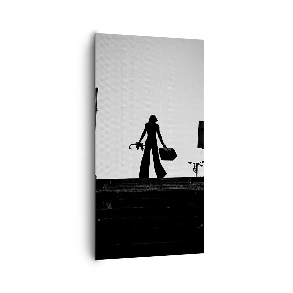 Bild auf Leinwand - Leinwandbild - Städtisches Wandern - 65x120 cm