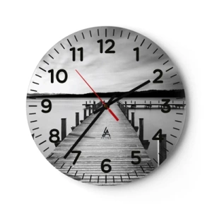 Wanduhr - Glasuhr - An der Wasserstelle - Ruhe - 40x40 cm