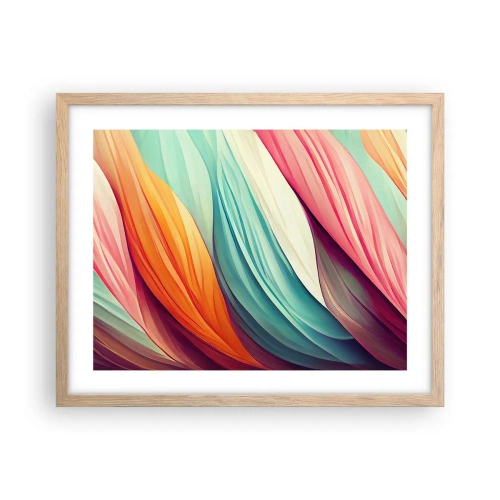 Poster in einem Rahmen aus heller Eiche - Regenbogengewebe - 50x40 cm