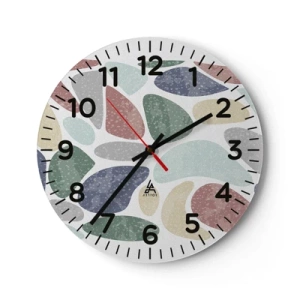 Wanduhr - Glasuhr - Mosaik aus pulverförmigen Farben - 30x30 cm