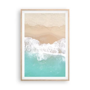 Poster in einem Rahmen aus heller Eiche - Eine streichelnde Berührung - 61x91 cm