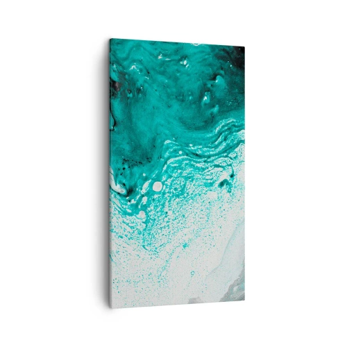 Bild auf Leinwand - Leinwandbild - Verschmelzen in Weiß und Türkis - 45x80 cm