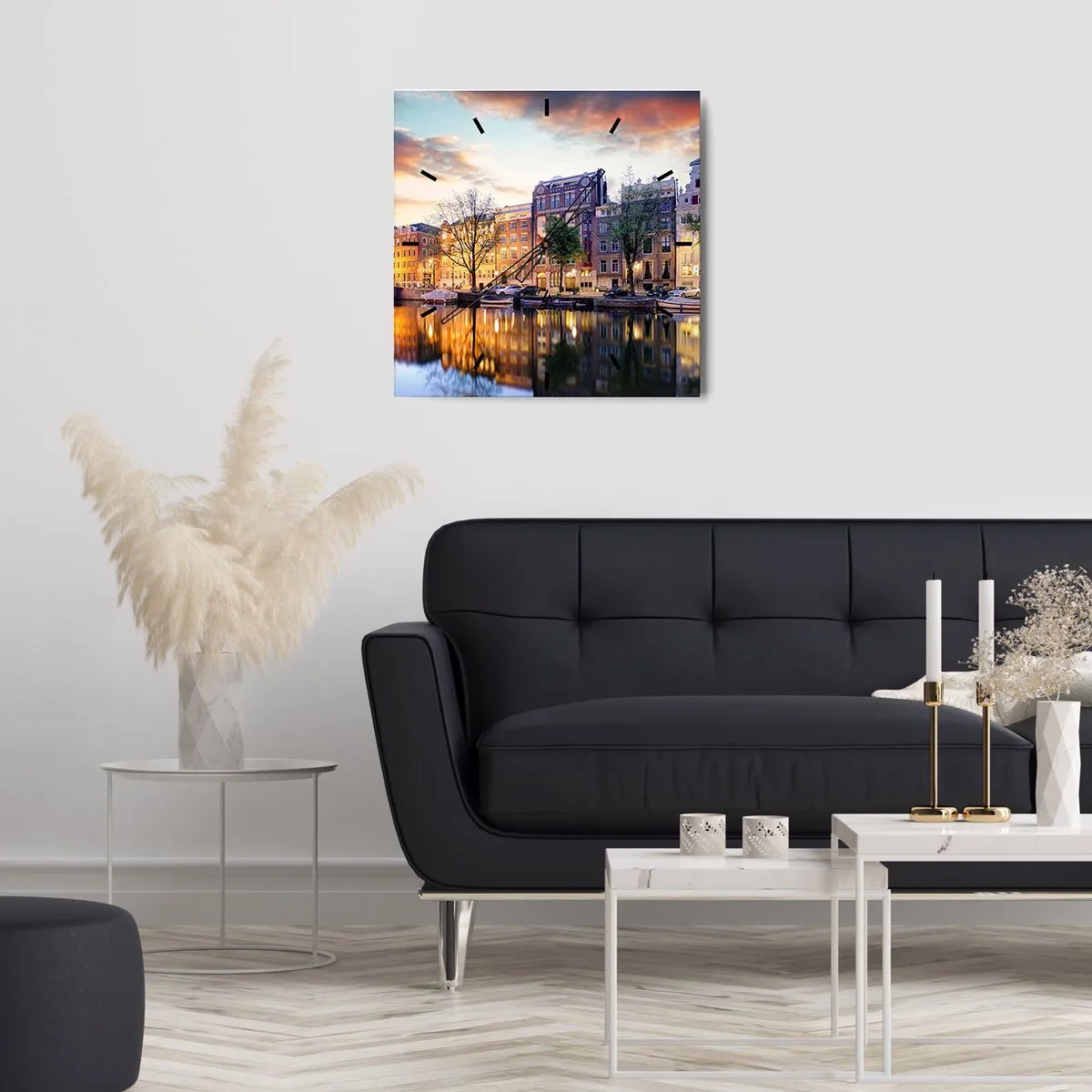 Wanduhr - Glasuhr - Zurückhaltende und gelassene niederländische Schönheit - 40x40 cm