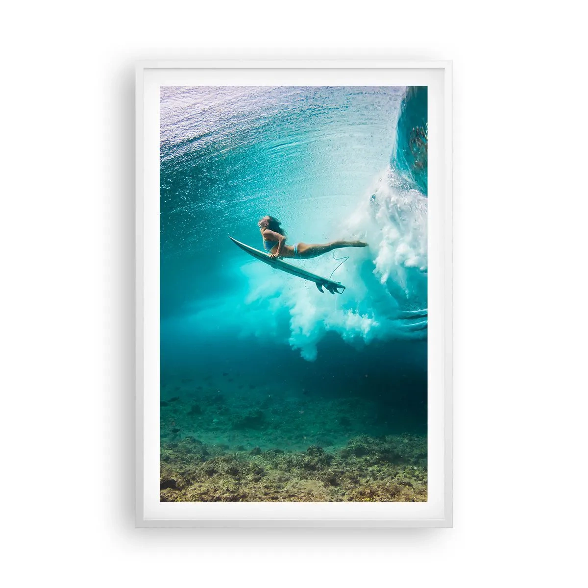 Poster in einem weißen Rahmen - Unterwasserwelt - 61x91 cm