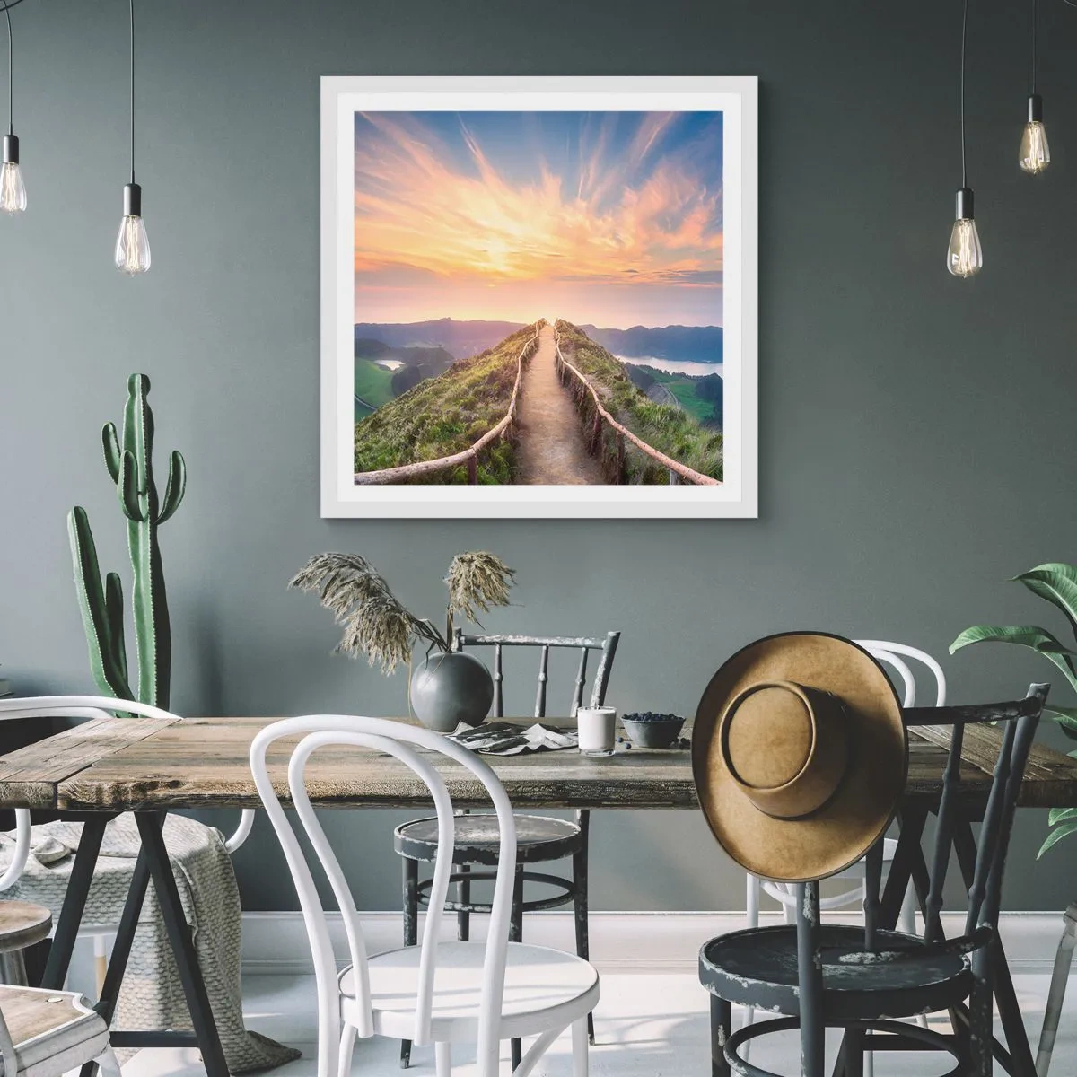 Poster in einem weißen Rahmen - Nah am Himmel - 40x40 cm