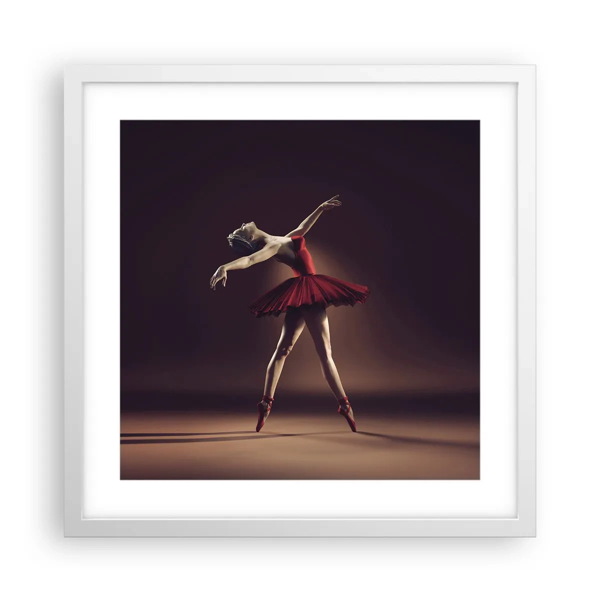 Poster in einem weißen Rahmen - Eine Primaballerina - 40x40 cm