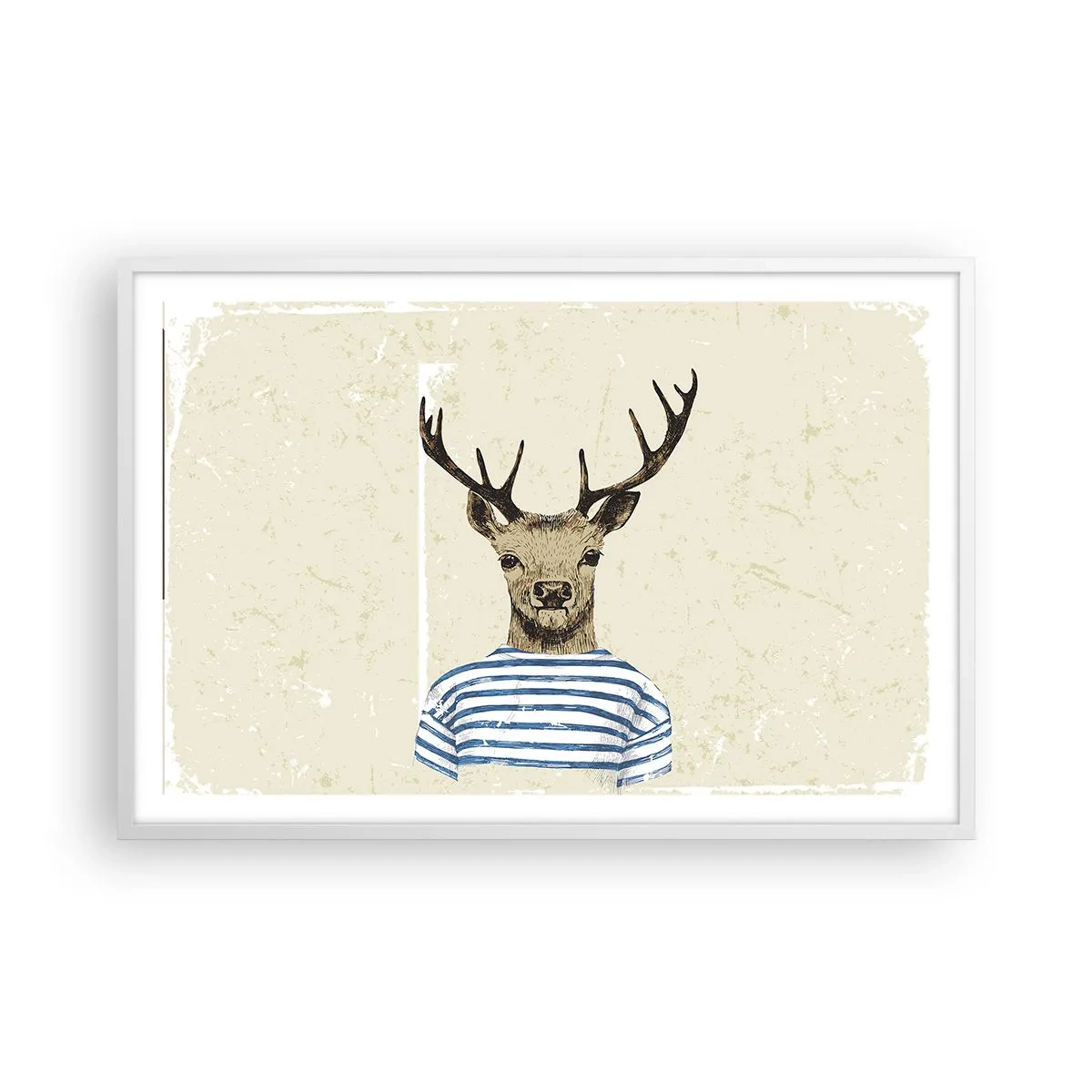 Poster in einem weißen Rahmen - Weil ich gestreifte T-Shirts mag! - 91x61 cm