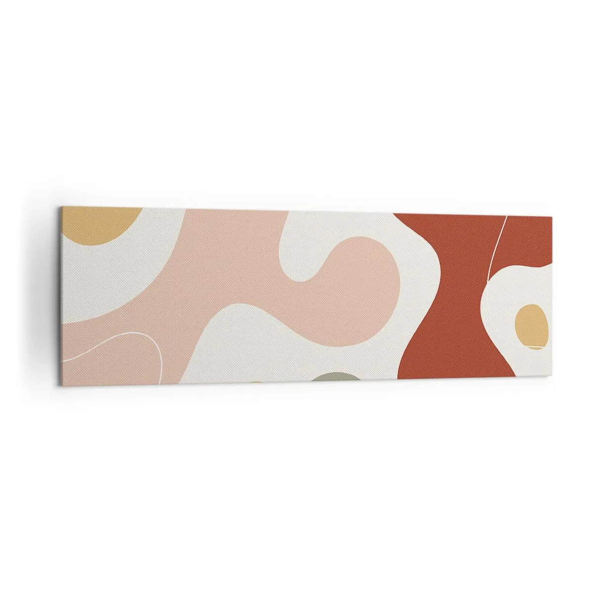 Bild auf Leinwand - Leinwandbild - Eine abstrakte Komposition in Pastelltönen mit dynamischen Formen. - 160x50cm - Kringel oder Schnörkel? - Moderne Wanddekoration für Wohnzimmer und Schlafzimmer ARTTOR