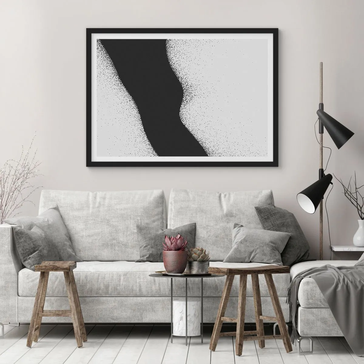 Poster in einem schwarzem Rahmen - Flüssiges Gleichgewicht - 50x40 cm