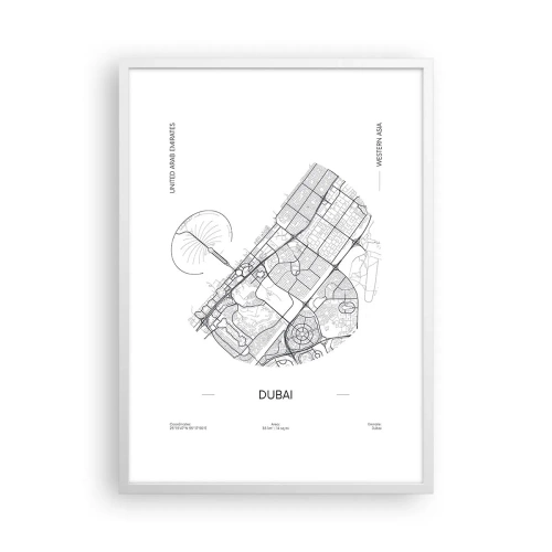 Poster in einem weißen Rahmen - Anatomie von Dubai - 50x70 cm