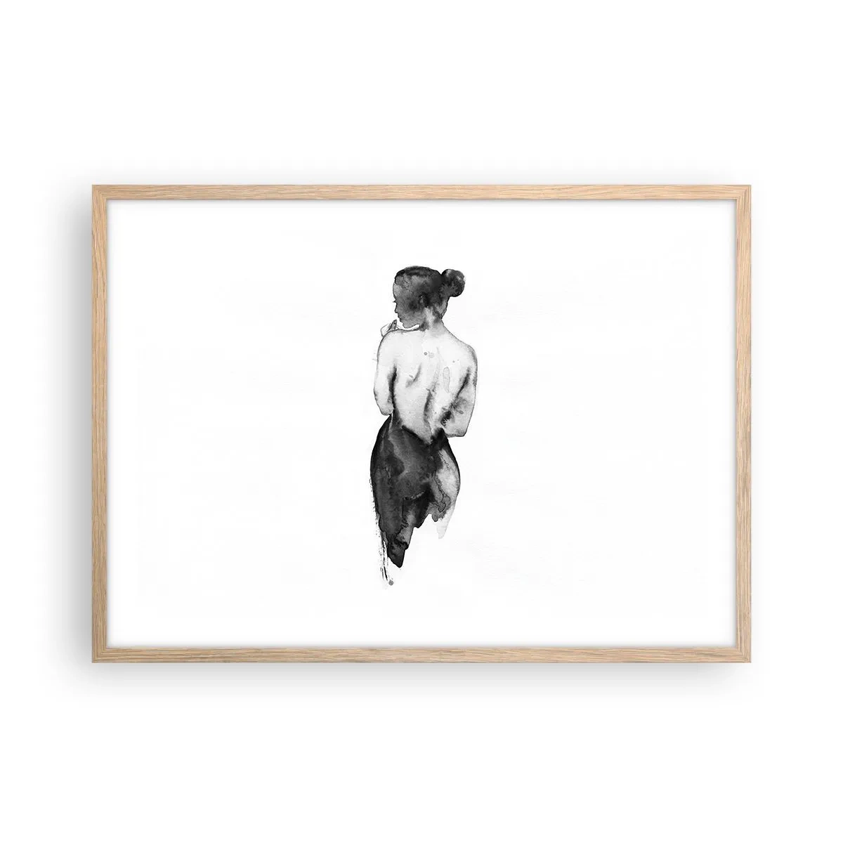 Poster in einem Rahmen aus heller Eiche - Bei ihr verschwindet die Welt - 70x50 cm