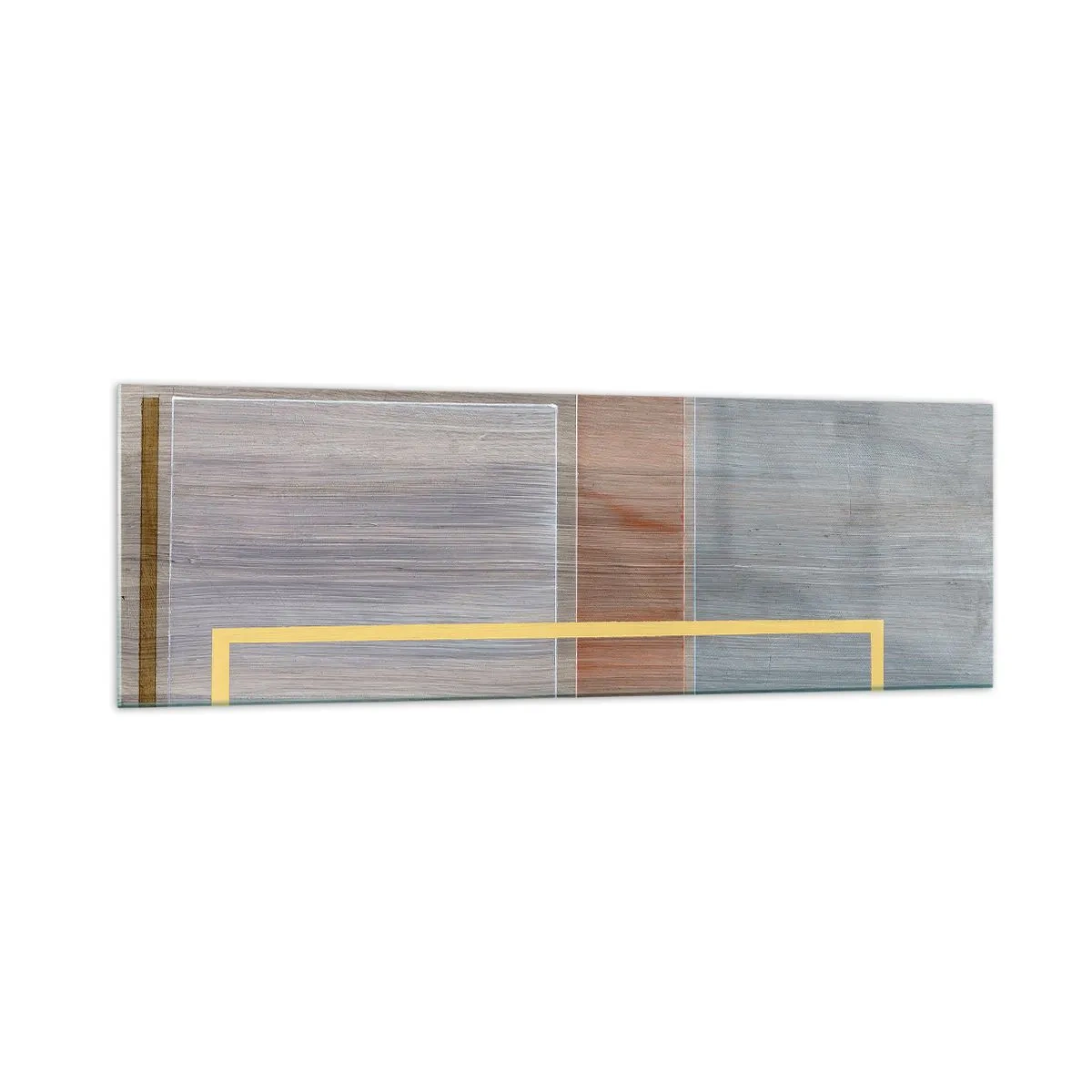 Glasbild - Bild auf glas - Geometrische Komposition in Pastellfarben mit Rechtecken - 160x50cm - Einfach und ruhig - Moderne Wanddekoration für Wohnzimmer und Schlafzimmer ARTTOR