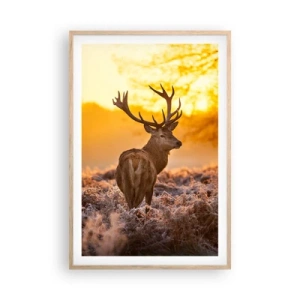 Poster in einem Rahmen aus heller Eiche - König des Herbstwaldes - 61x91 cm