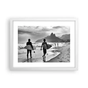 Poster in einem weißen Rahmen - Single-Wave-Samba - 40x30 cm