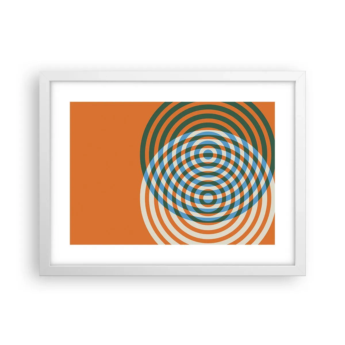 Poster in einem weißen Rahmen - Abstrakte kreisförmige Variation - 40x30 cm