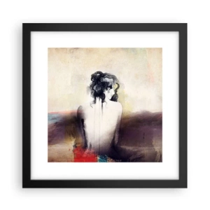Poster in einem schwarzem Rahmen - Glatte Linien, ovale Formen - 30x30 cm