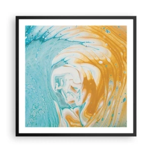 Poster in einem schwarzem Rahmen - Pastellwirbel - 60x60 cm