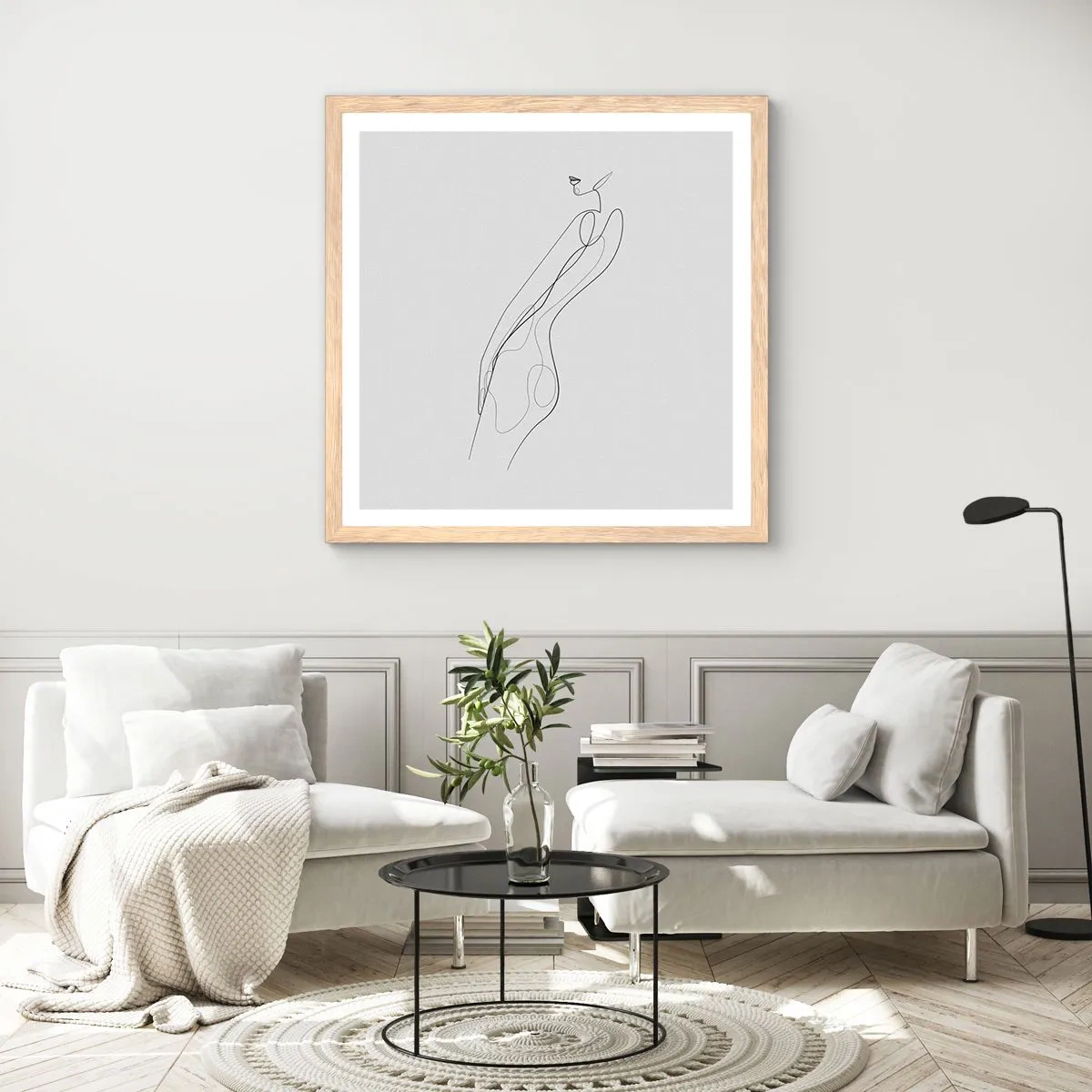 Poster in einem Rahmen aus heller Eiche - Bloß ein Versprechen - 40x40 cm