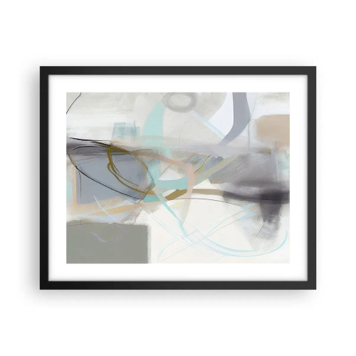 Poster in einem schwarzem Rahmen - Neblige Abstraktion - 50x40 cm