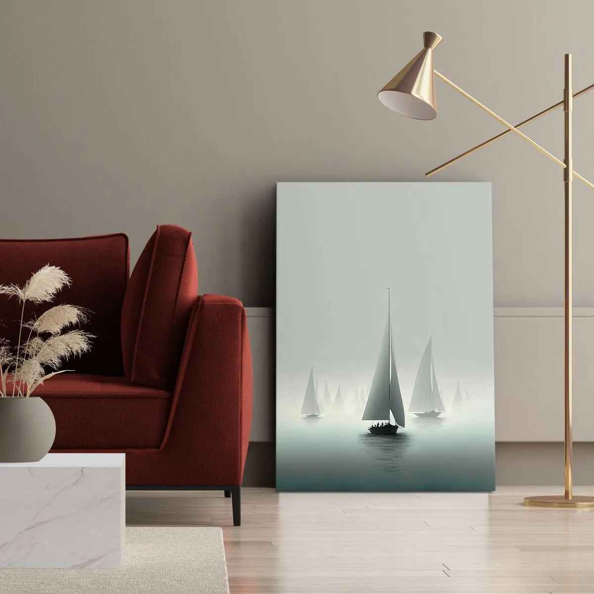 Bild auf Leinwand - Leinwandbild - Aus Nebel - 45x80 cm