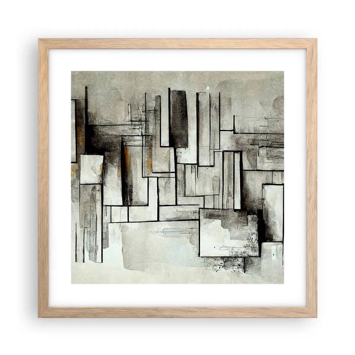 Poster in einem Rahmen aus heller Eiche - Kraft der Einfachheit - 40x40 cm