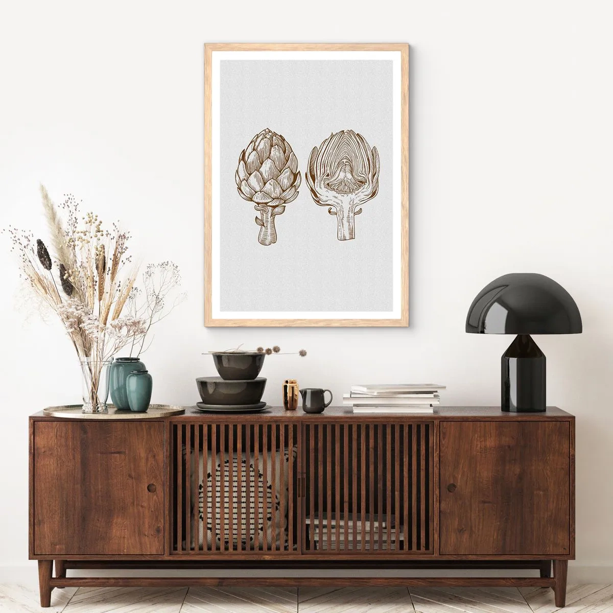 Poster in einem Rahmen aus heller Eiche - Anatomie-Lektion - 30x40 cm