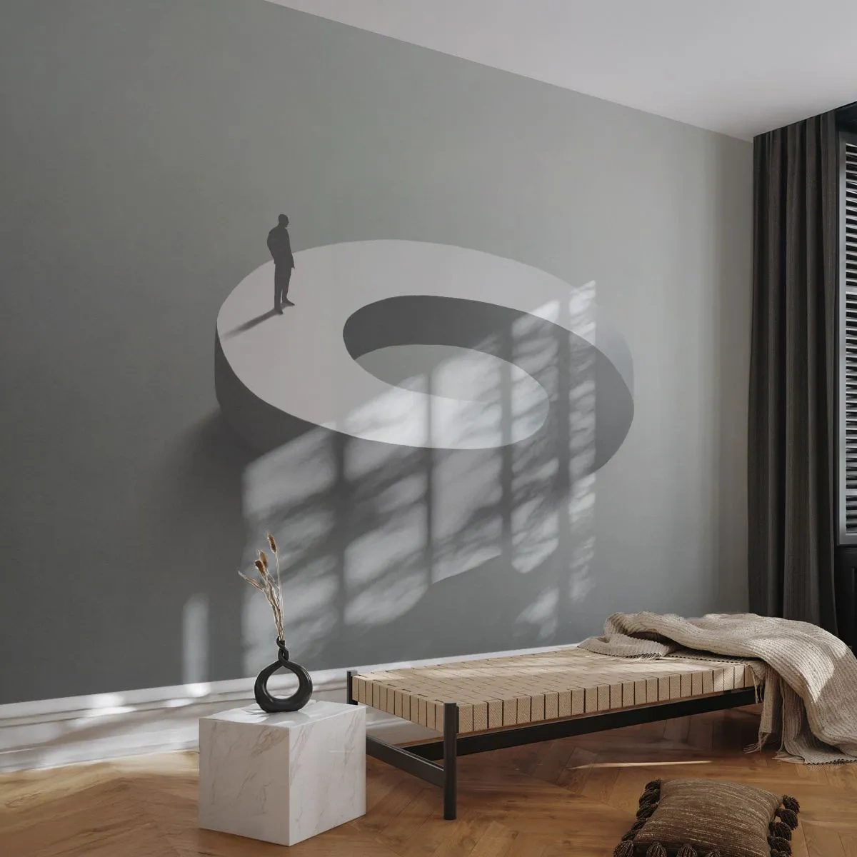 Fototapete Premium Sand - Und wie soll man davon klug werden - Mann, 3D, Geschäftsmann - 500x350 cm