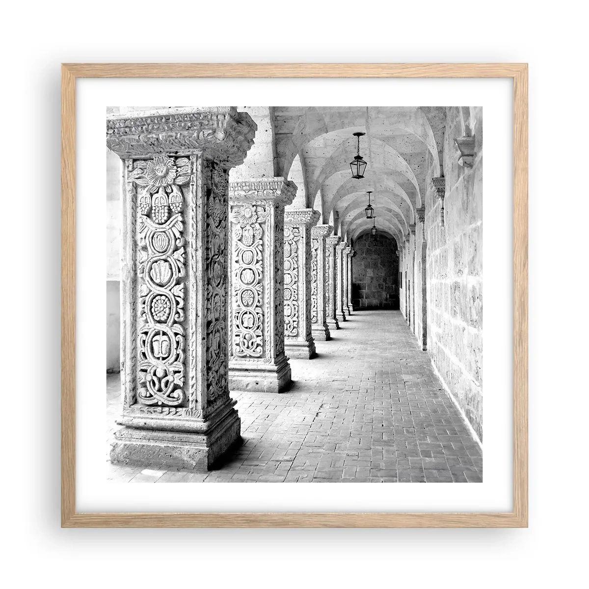 Poster in einem Rahmen aus heller Eiche - Und wo geht’s hin...? - 50x50 cm