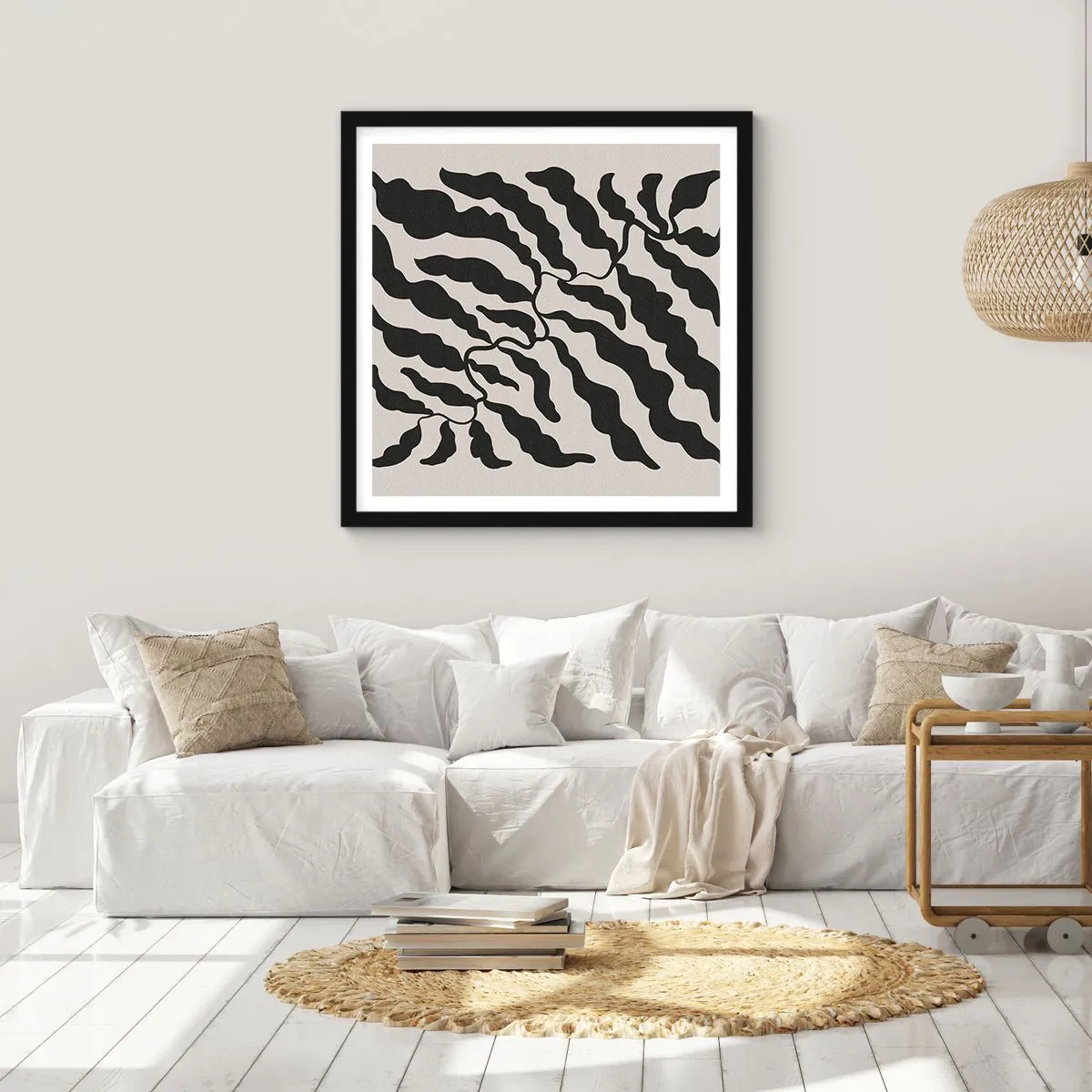 Poster in einem schwarzem Rahmen - Natur des Quadrats - 30x30 cm