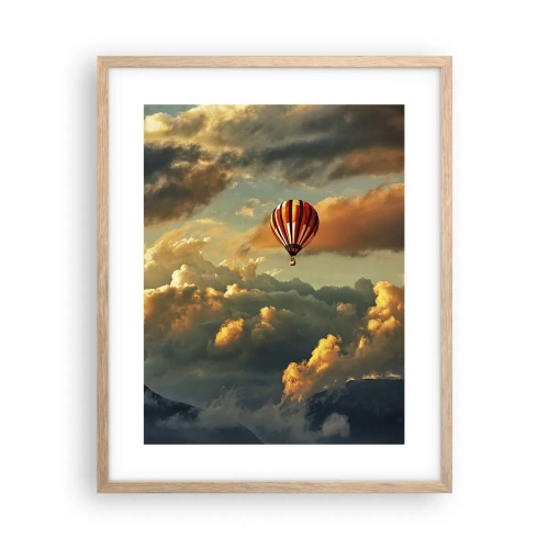 Poster in einem Rahmen aus heller Eiche - Ich fliege, weil ich es will - 40x50 cm