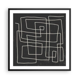 Poster in einem schwarzem Rahmen - Nicht so einfach - 60x60 cm