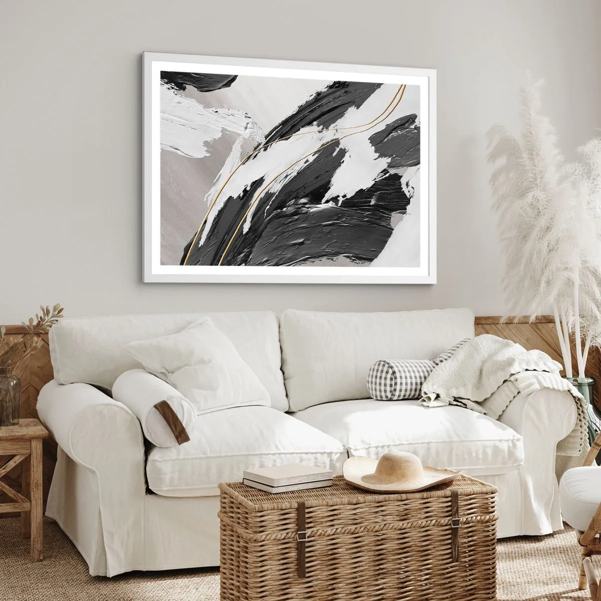 Poster in einem weißen Rahmen - Abstraktion in großem Stil - 40x30 cm