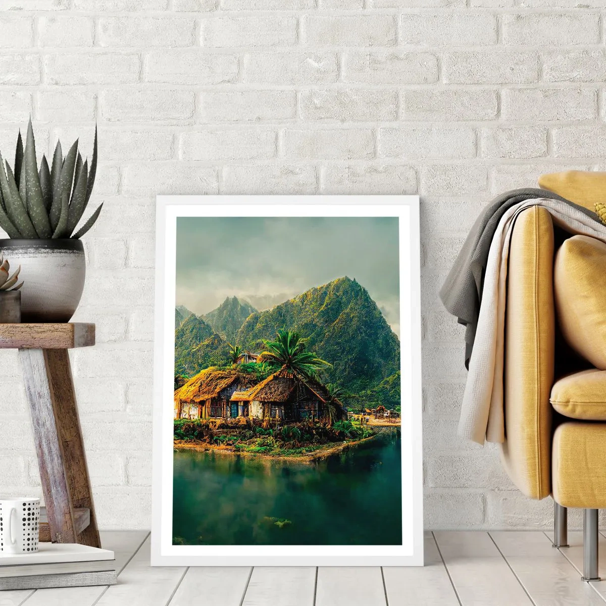 Poster in einem weißen Rahmen - Tropisches Paradies - 50x70 cm
