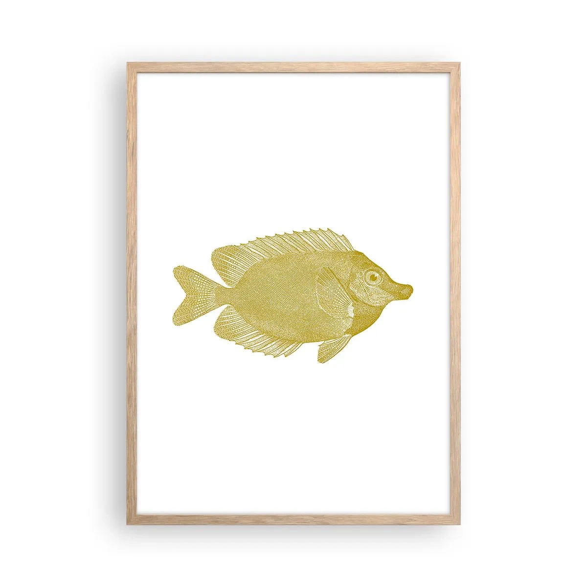 Poster in einem Rahmen aus heller Eiche - Fisch und das war’s - 50x70 cm