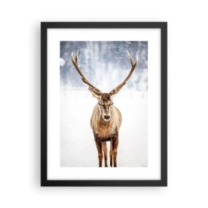 Poster in einem schwarzem Rahmen - Direkt aus dem Schneenebel - 30x40 cm