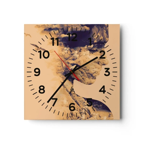 Wanduhr - Glasuhr - Von Natur aus schön - 40x40 cm