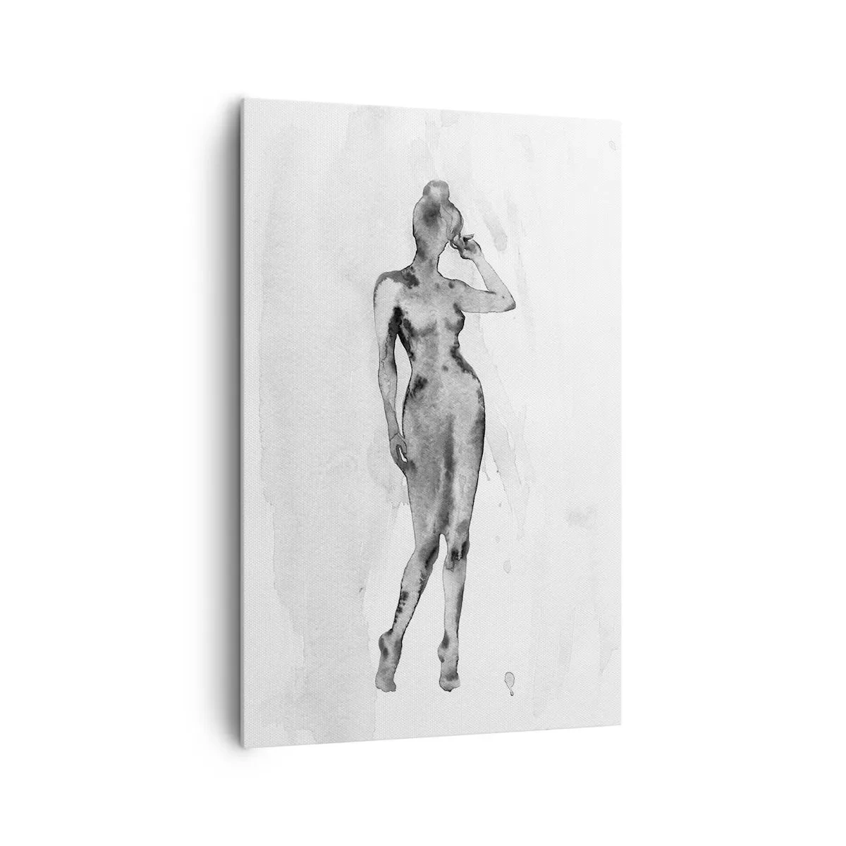Bild auf Leinwand - Leinwandbild - Skizze einer Frauensilhouette in Grautönen - 80x120cm - Eine Studie über das Ideal der Weiblichkeit - Moderne Wanddekoration für Wohnzimmer und Schlafzimmer ARTTOR