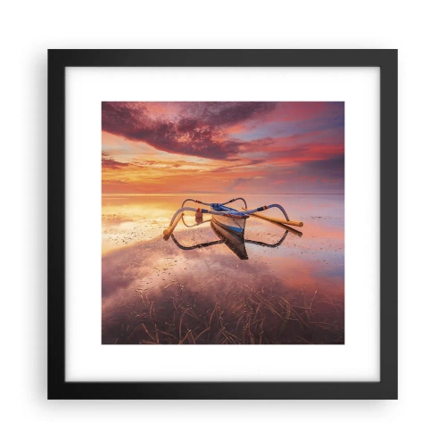 Poster in einem schwarzem Rahmen - Die Ruhe eines tropischen Abends - 30x30 cm