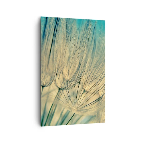 Bild auf Leinwand - Leinwandbild - Makrofotografie von Löwenzahn bei Tageslicht - 80x120cm - In Erwartung des Windes - Moderne Wanddekoration für Wohnzimmer und Schlafzimmer ARTTOR