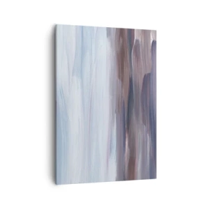 Bild auf Leinwand - Leinwandbild - Eine subtile Abstraktion mit zarten Strichen in Pastelltönen. - 50x70cm - Elemente: Wasser - Moderne Wanddekoration für Wohnzimmer und Schlafzimmer ARTTOR