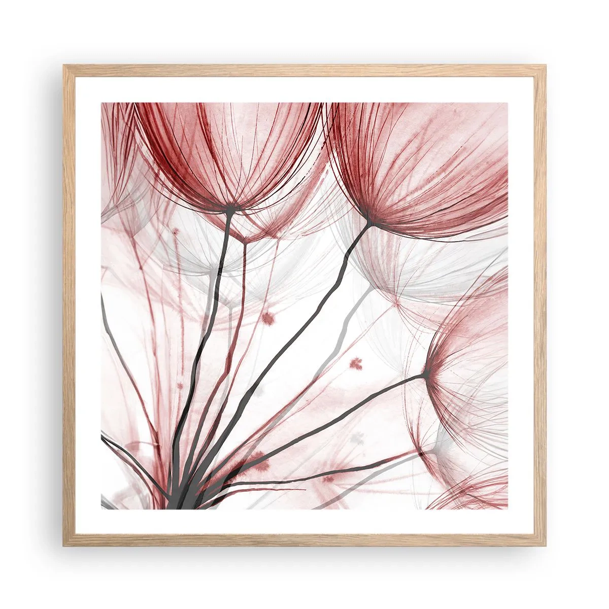 Poster in einem Rahmen aus heller Eiche - Vor der Abfahrt - 60x60 cm