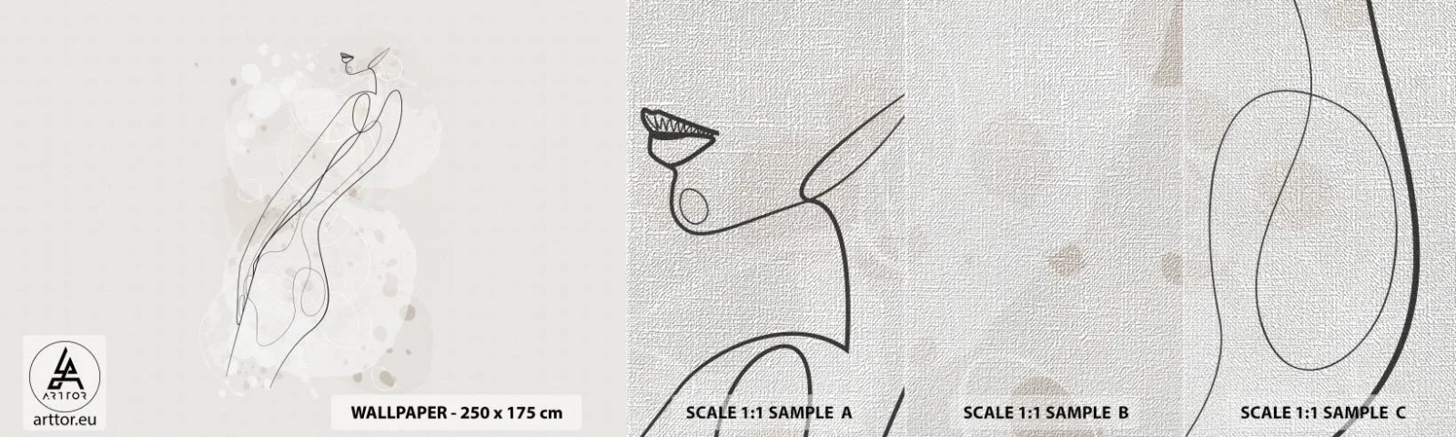 Fototapeten Muster Premium Canvas - Der Blick schweift - Grafik, Lineart, Frauen - 100x30 cm