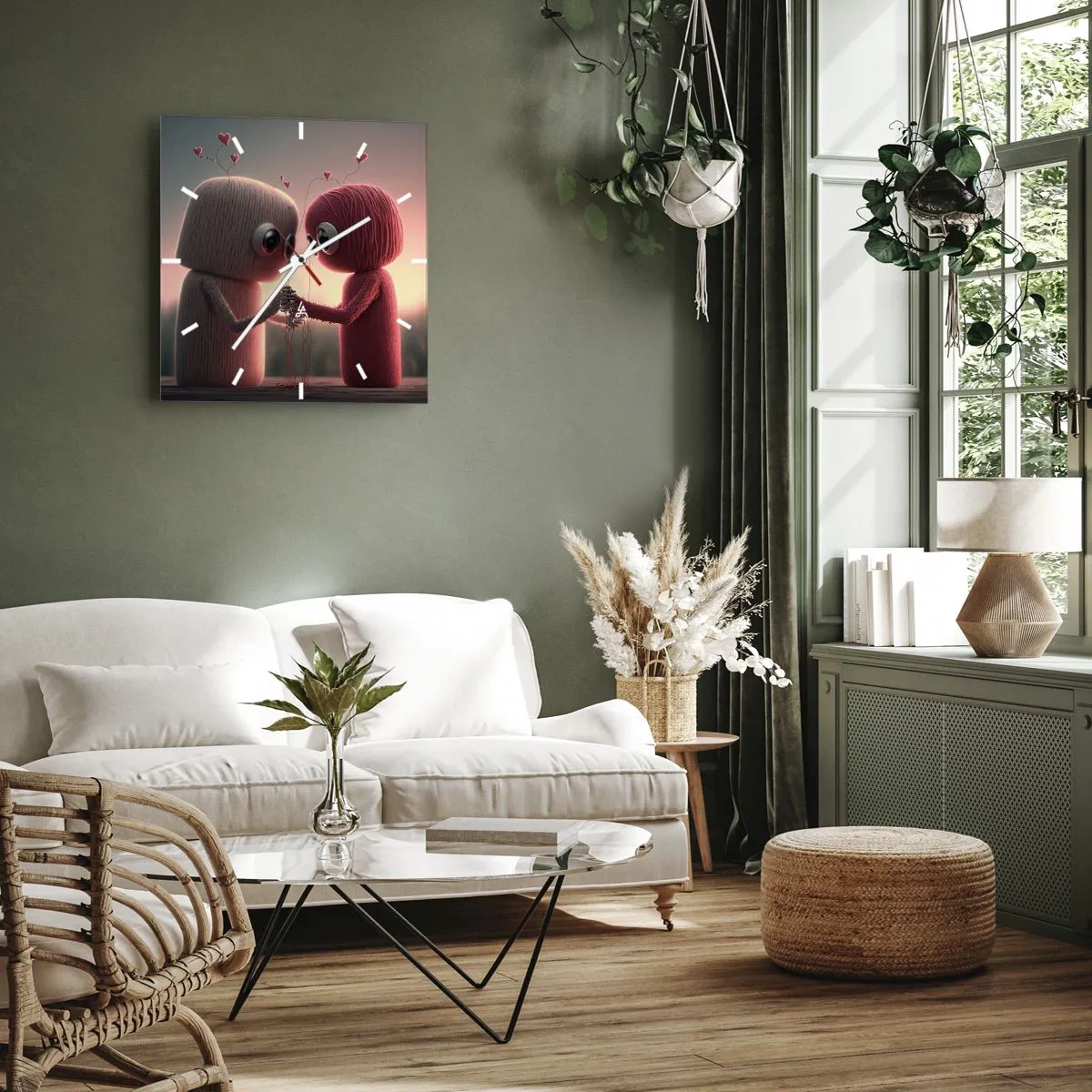 Wanduhr - Glasuhr - Jeder darf lieben - 40x40 cm