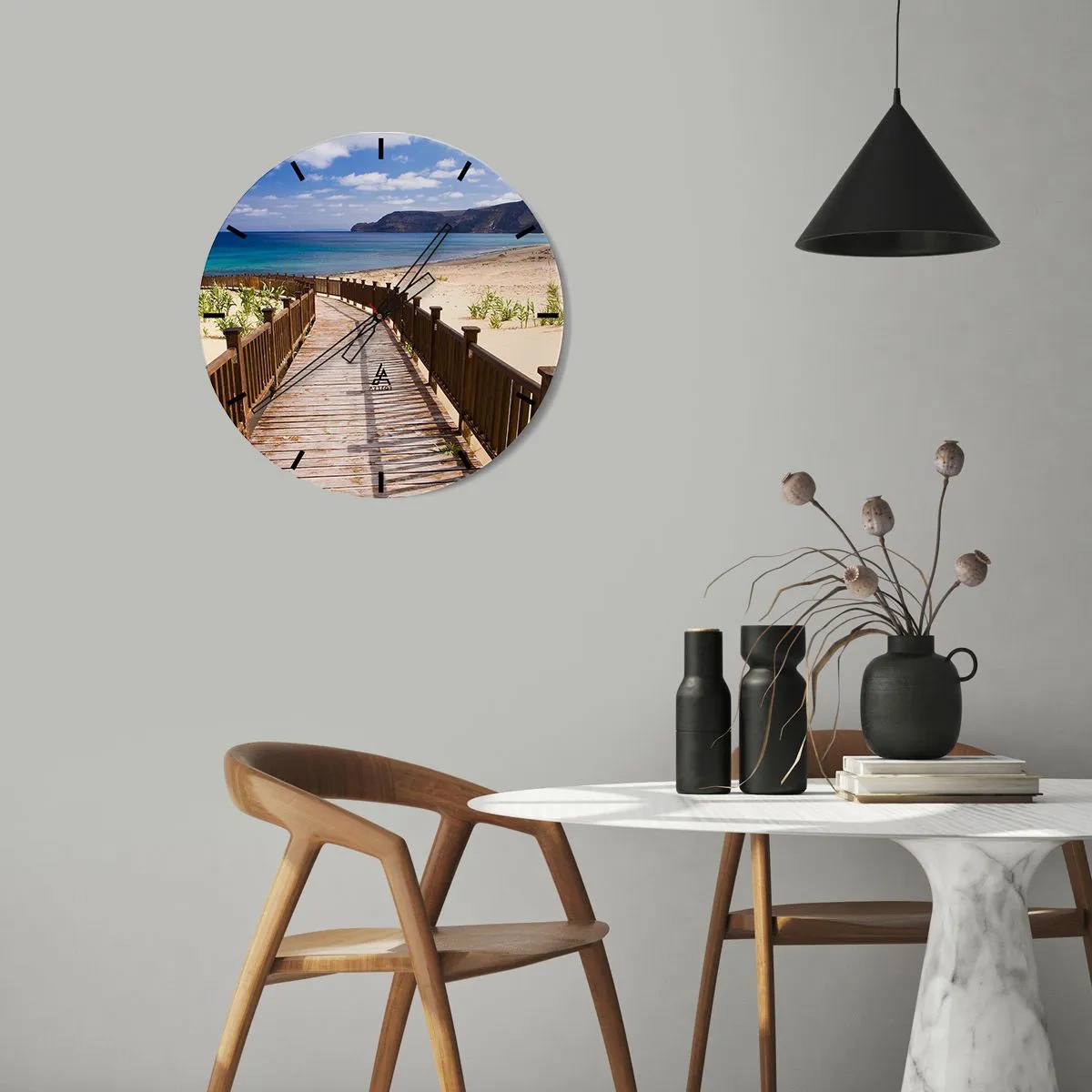 Wanduhr - Glasuhr - Bring mich zu den glücklichen Inseln - 30x30 cm