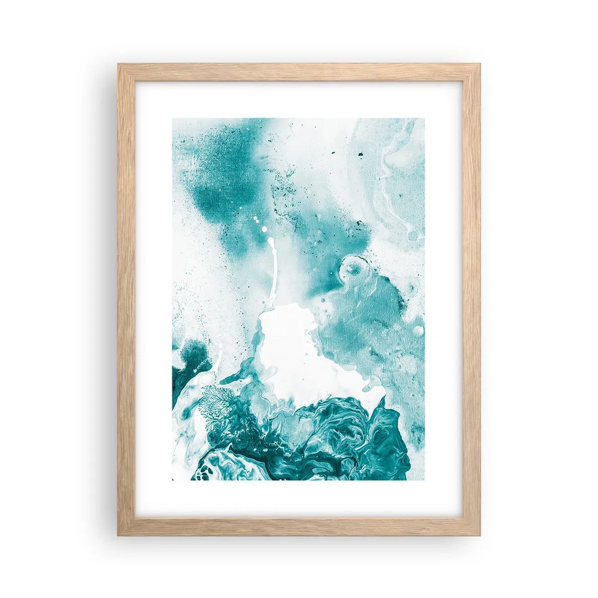 Poster in einem Rahmen aus heller Eiche - Morast von Blau - 30x40 cm