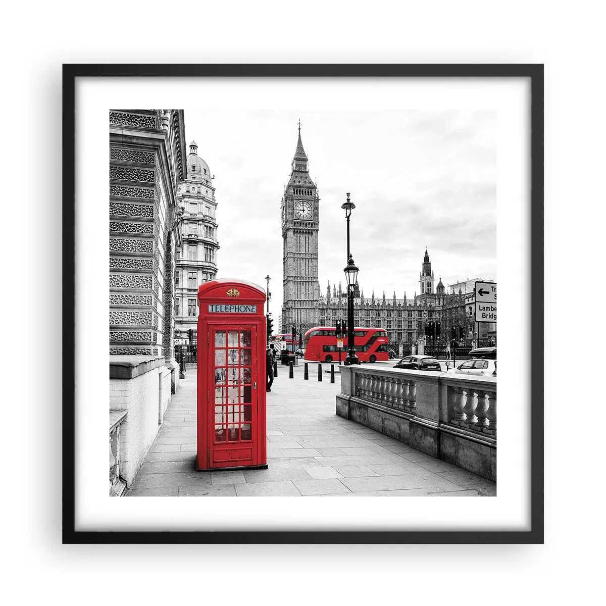 Poster in einem schwarzem Rahmen - London, ohne Zweifel - 50x50 cm