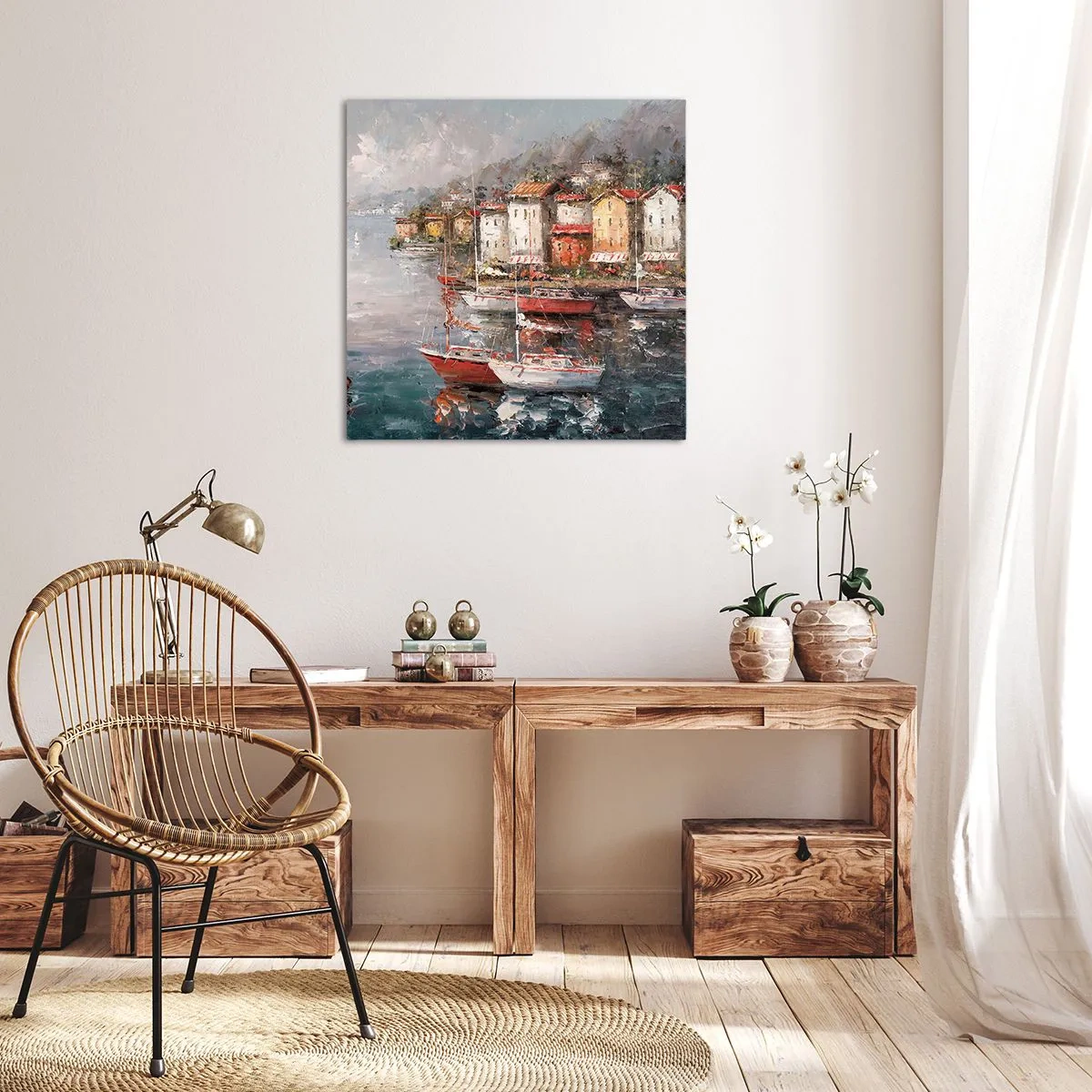 Bild auf Leinwand - Leinwandbild - Romantische Oase - 40x40 cm