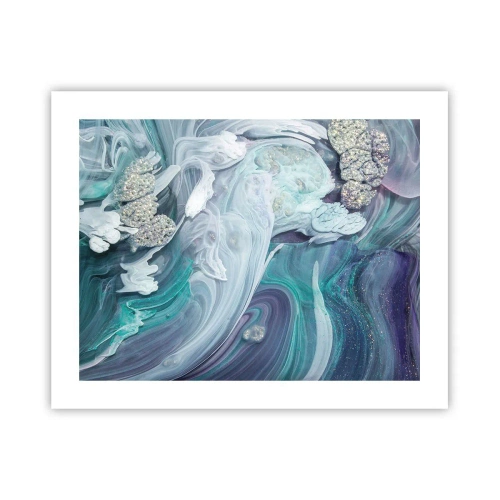 Poster - Strömungen von Himmelblau - 50x40 cm