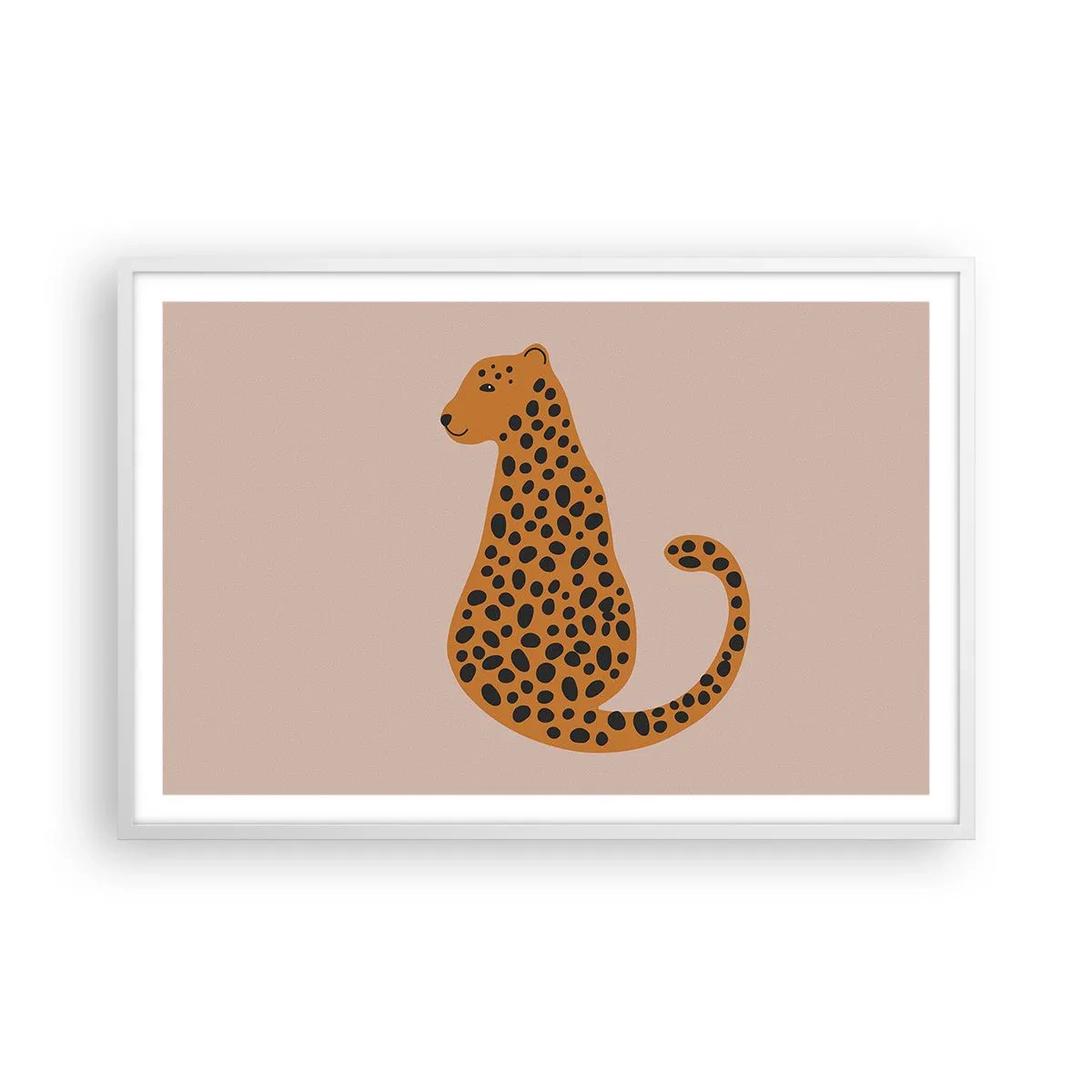 Poster in einem weißen Rahmen - Leopardenmuster ist ein modisches Muster - 91x61 cm